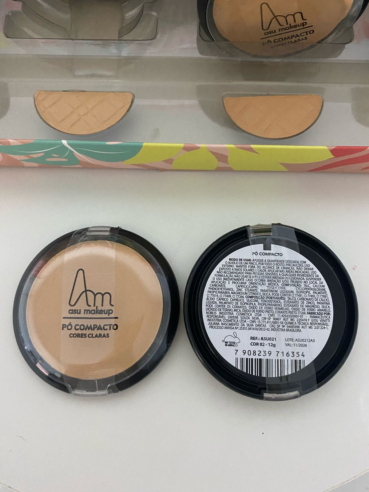 Po Compacto Peles Claras -Asu Makeup Cor:02