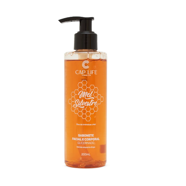 Sabonete Facial e Corporal Mel Silvestre Com Oleo de Amendoas 200ml - Cap Life
