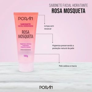 Sabonete Facial Hidratante Rosa Mosqueta 100 G - Poran — miniatura 2