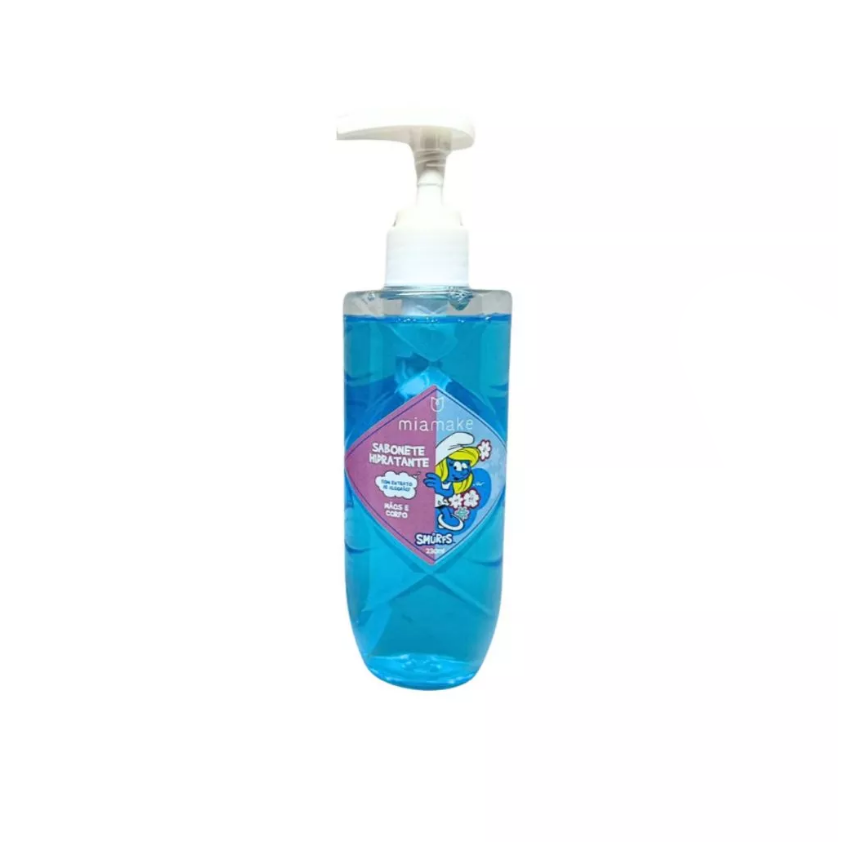 Sabonete Smurfs Hidratante Mãos e Corpo Extrato de Algodao 230 Ml - Miamake