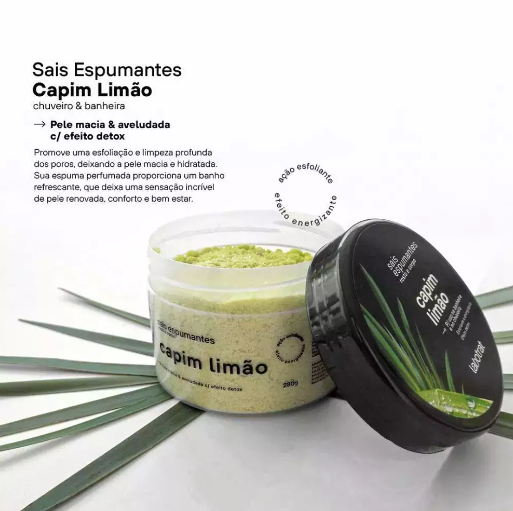 SAIS ESPUMANTES ROSTO E CORPO CAPIM LIMAO 280 G -LABOTRAT - miniatura 2