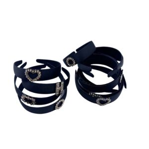Tiara Para Cabelo Cor Preta Com Detalhe Brilhante - Jony