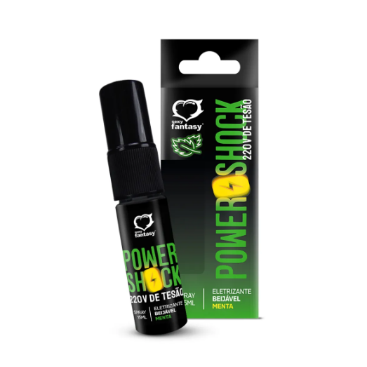 Vibrador Liquido Power Shock 220v de Tesão Sabor Menta Spray 15ml Sexy Fantasy