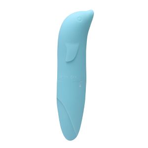 Vibrador Ponto G Golfinho Aveludado Azul Claro